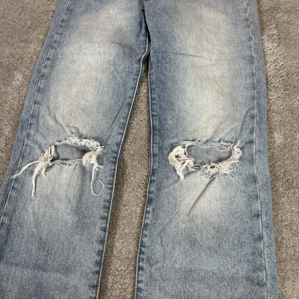 Levis 501 Jeans Men 29x32 Higher Mountain Light Blue Denim DIstressed Button Fly